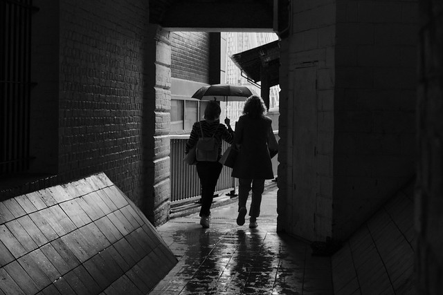 Open umbrella - Villiers Street, London