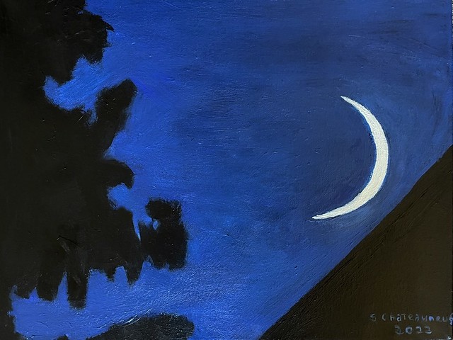 Moon Shot - From September 28, 2022 - Acrylic Painting Done by STEVEN CHATEAUNEUF (2022)