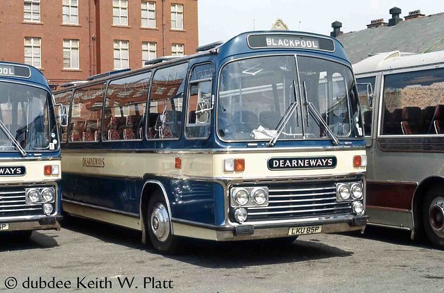 September 1976 LKU85P Leyland Leopard Dearneways of Goldthorpe in Blackpool.