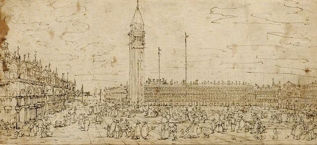 Bernardo Bellotto, Der Markusplatz vom Torre dell'Orologio aus gesehen - Piazza San Marco seen from the Clock Tower