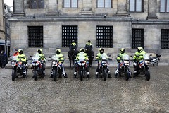 Politie motorrijders - Protest tegen kabinet Rutte op de Dam