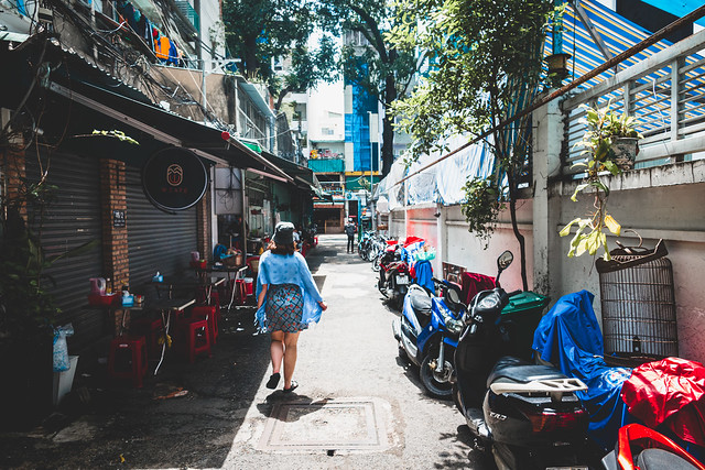 Exploring a side street, Ho Chi Minh City, Vietnam
