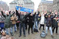 Protest tegen kabinet Rutte op de Dam