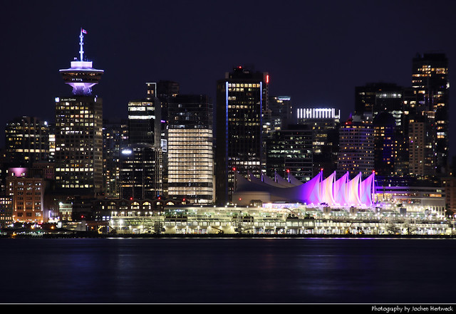 Skyline seen from Waterfront Park Dock, Vancouver, Canada