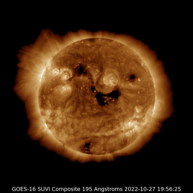 GOES-16 Captures the Sun Smiling