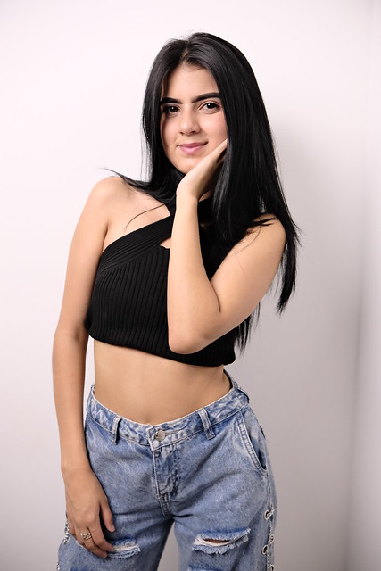 Mel Portrait in Jeans and Black Top