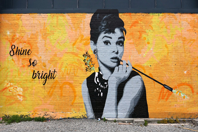 Audrey Hepburn mural.