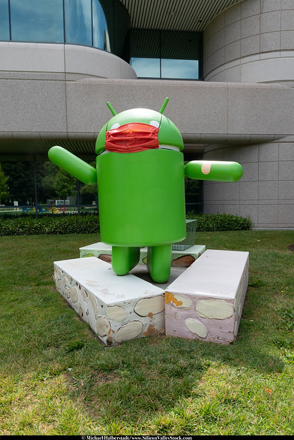 Masked Android Statue at the Googleplex