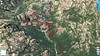 Photo 3D du secteur Carciara - Cervi avec la trace de l'operata du 06/11/2022, du chemin de Paliri (HR31) et de la suite du sentier Peralzone - Cervi en boucle autour de la brèche