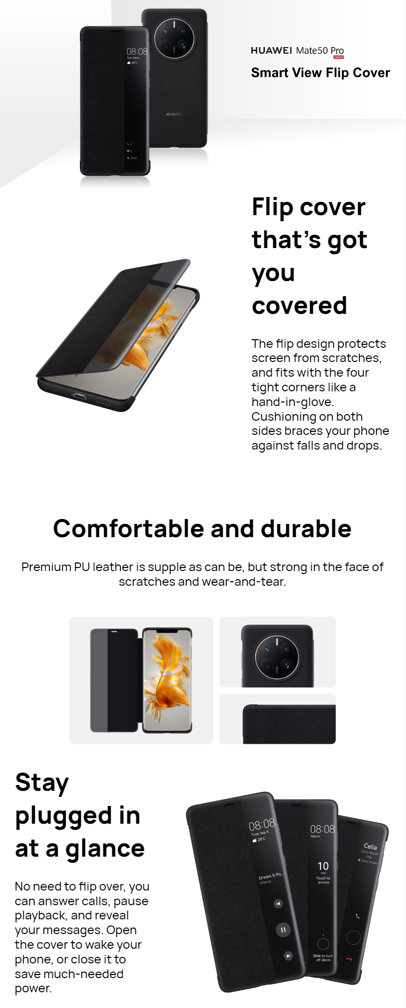 Huawei Mate 50 Pro Smart View Flip Cover