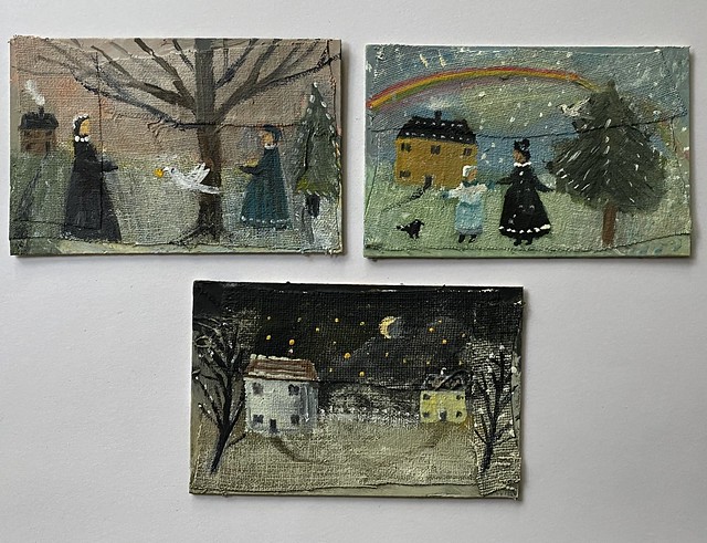 Tiny winter paintings