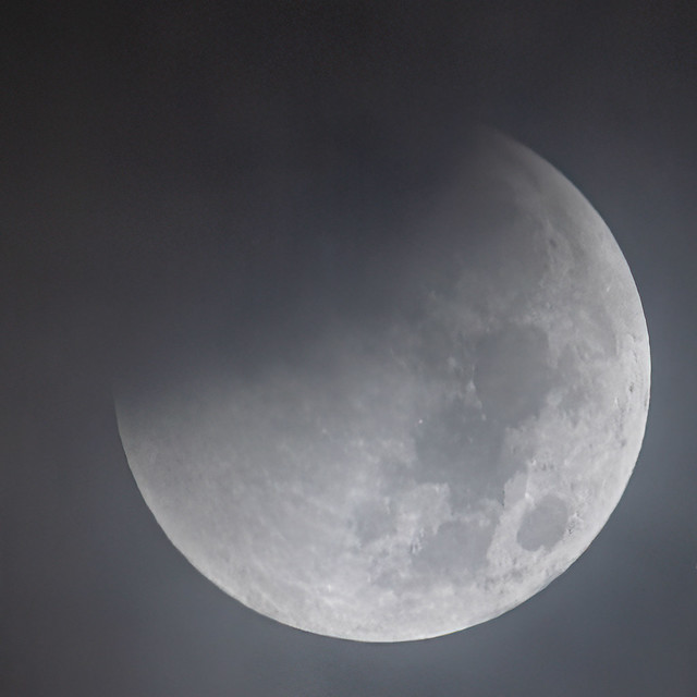Lunar Eclipse Through the Clouds