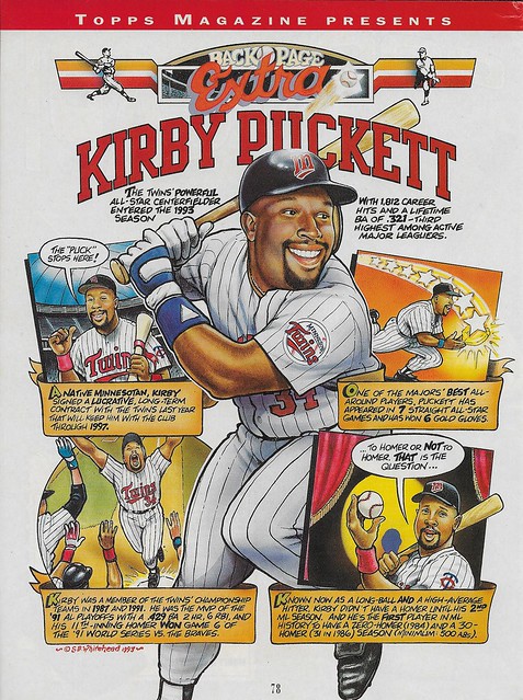 Puckett, Kirby - Topps Mag Cartoon (Spring 1993)