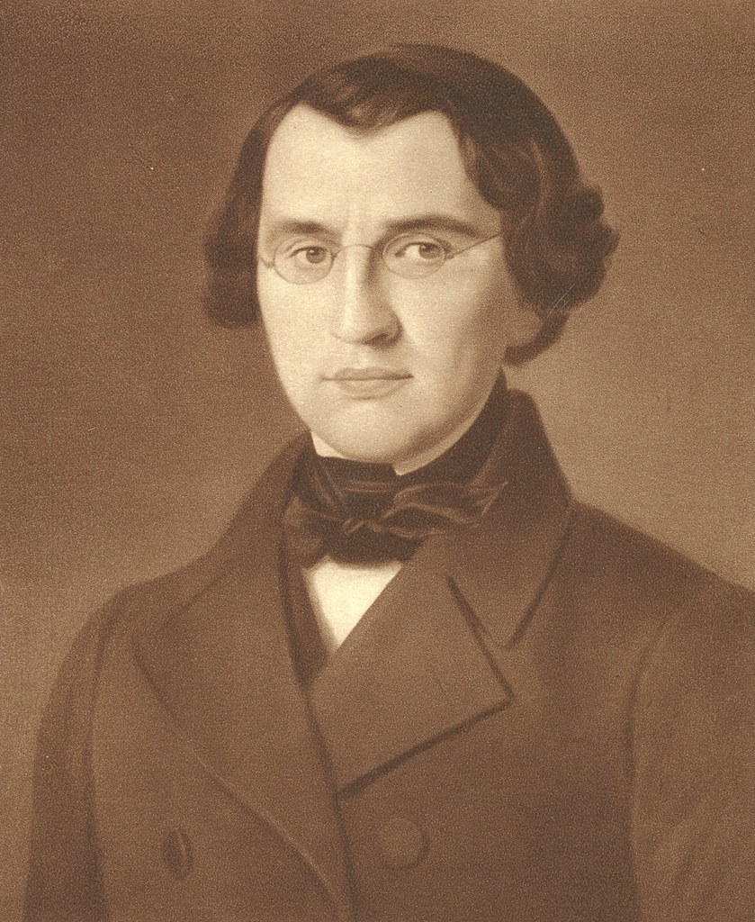 И.С. Тургенев. Репродукция с портрета Э. Лами 1844 года. Бумага, печать типографская