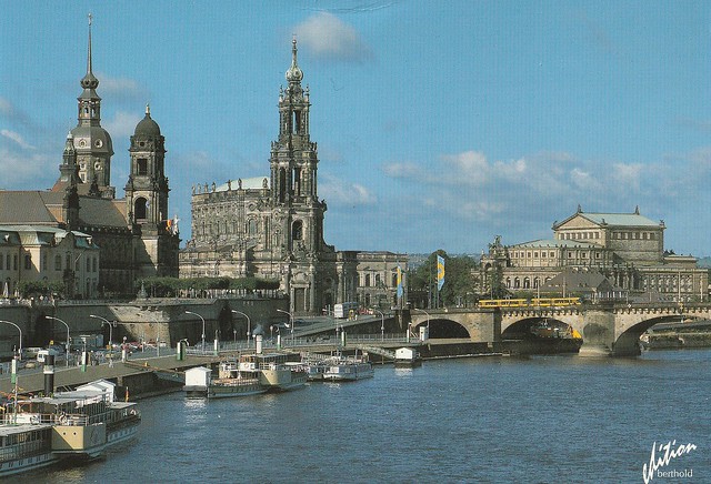 Germany - Saxony - Dresden (Brühl's Terrace historic architectural ensemble stretches high above the shore of the river Elbe) ,