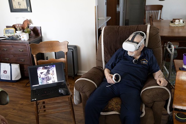 Bill Lister using virtual reality technology.