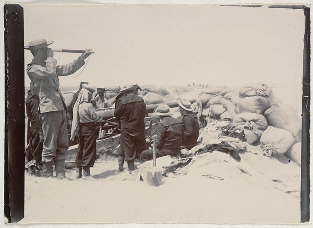 European Troops bombarding a city, Boxer rebellion China, c. 1900