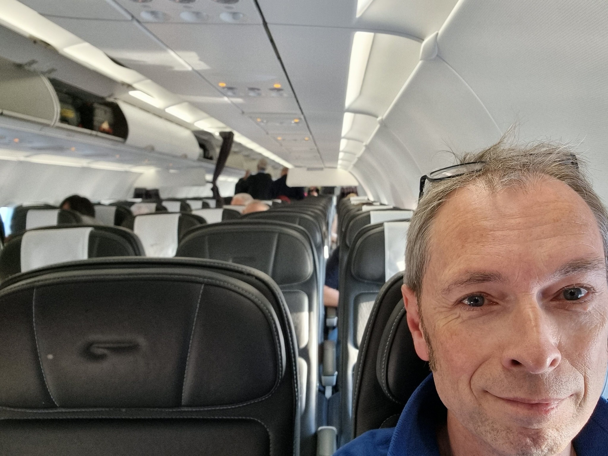 On board the BA flight back to Heathrow