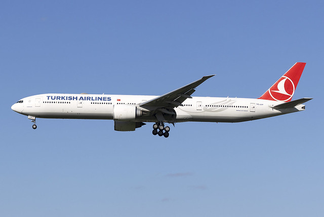 Turkish Airlines Boeing 777-300ER TC-JJV at Heathrow Airport LHR/EGLL