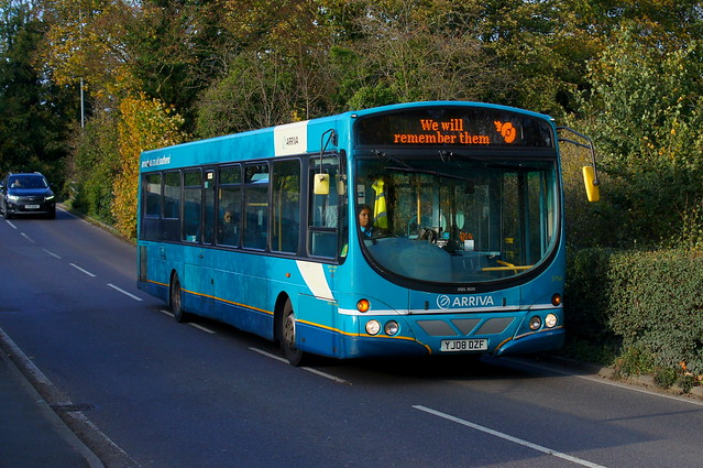 Poppy Pulsar: Arriva Harlow VDL SB200/Wright Pulsar YJ08DZF (3756) Forest Hall Road Stansted Mountfitchet 11/11/22