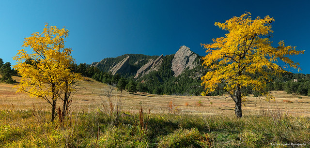 Golden Fall Boulder Flatiron Panoramic View