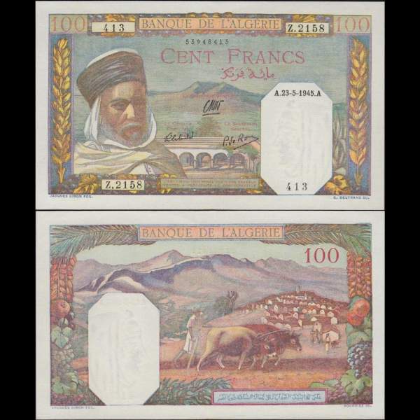 Algeria 100 Francs 1945 P85 - 1