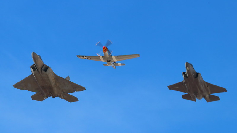 IMG_2487 Heritage Flight by P-51, F-35 and F-22