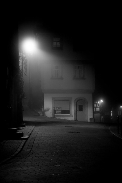 At night and fog