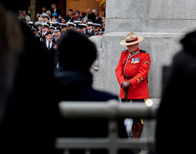 Cenotaph Guard - Remembrance Day ceremony at Victory Square in downtown Vancouver. 2022-11-11