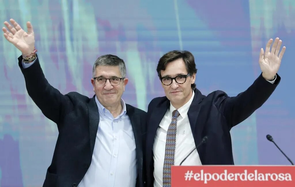 FOTOGRAFÍA. BARCELONA (ESPAÑA), 12.11.2022. El primer secretario del PSC (PSOE) Salvador Illa Roca y Patxi López. Efe (1)
