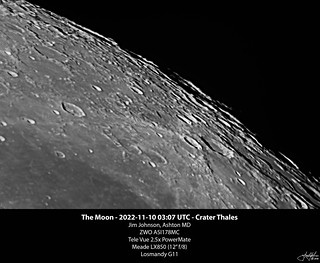 The Moon - 2022-11-10 03:07 UTC - Crater Thales