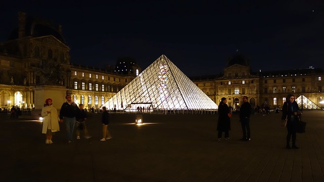 At Night - The Louvre Pyramid designed by I.M.Pei - Paris, France