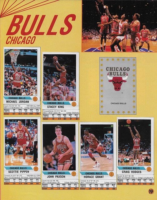 1990-91 Panini Sticker Book Team Page - Chicago Bulls