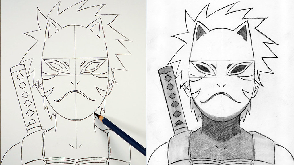 HOW TO DRAW KAKASHI ANBU - NARUTO 