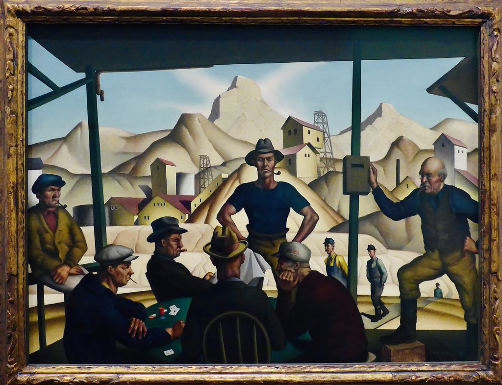 Paul Starrett Sample, Miners Resting, Oil on canvas, Sheldon Museum of Art