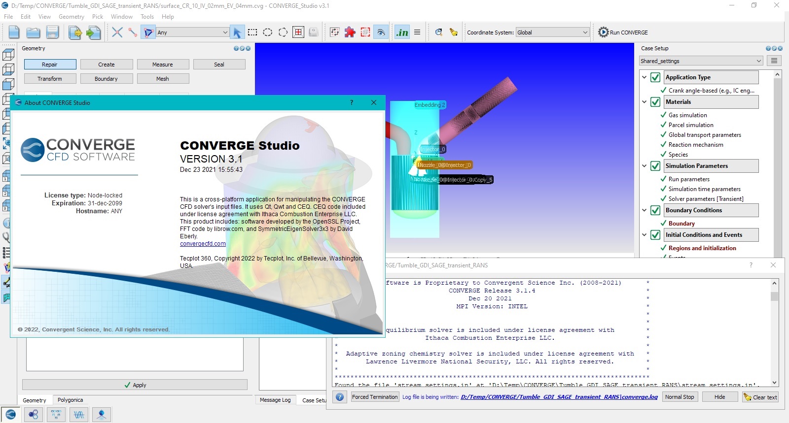 Working with CONVERGE Studio 3.1 + Solvers 3.1.14 full