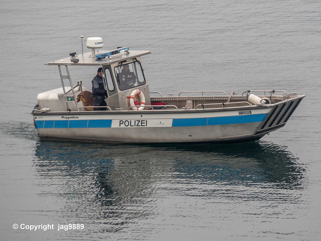 Police Patrol Boat on Lake Lucerne, Weggis, Canton of Lucerne, Switzerland