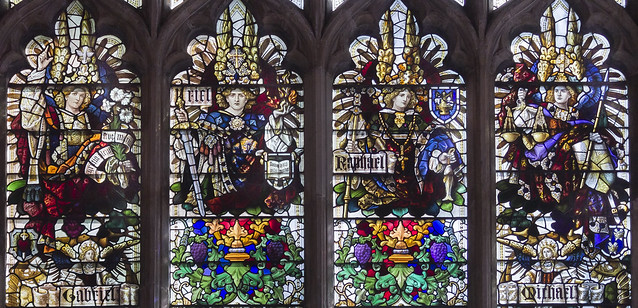 Bury St Edmunds, St Mary's church, East window detail