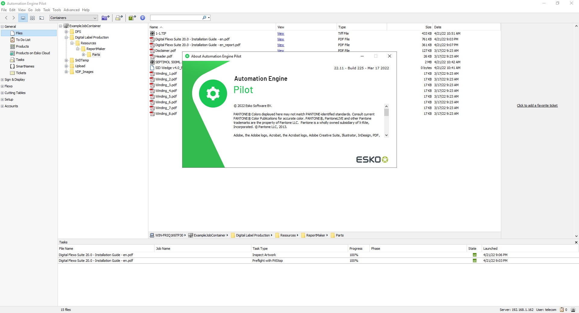 Working with Esko Automation Engine 22.11 full