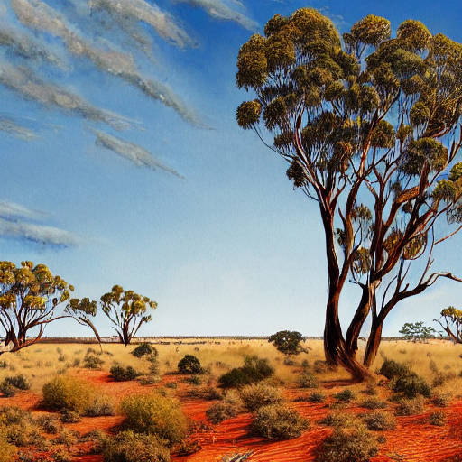 'a storybook illustration of the Australian outback' Deforum Stable Diffusion v0.6