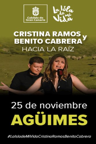 Cartel promocional del concierto de Cristina Ramos y Benito Cabrera en el Cruce de Arinaga