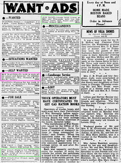 2022-11-15. 1942-11-12 Gazette, Want Ads