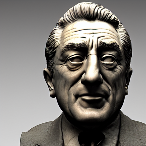 'a bronze sculpture of Robert DeNiro rendered in unreal engine and trending on Flickr' Deforum Stable Diffusion v0.6