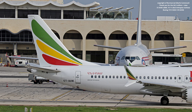 ET-AVM LMML 15-11-2022 Ethiopian Airlines Boeing 737-8 MAX CN 62446