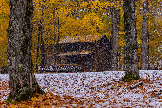 Seasons collide in Huntsville, Muskoka, Ontario, Canada