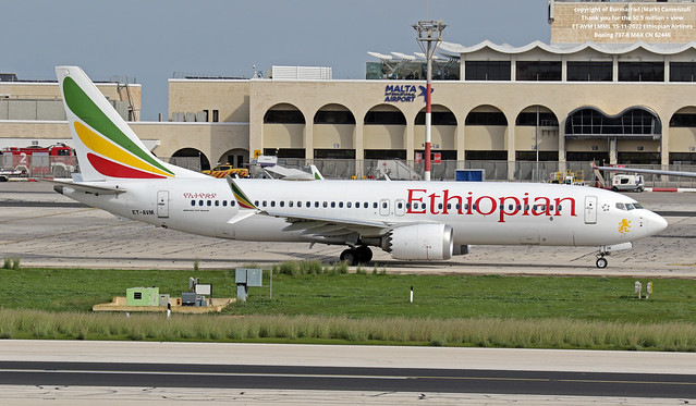 ET-AVM LMML 15-11-2022 Ethiopian Airlines Boeing 737-8 MAX CN 62446