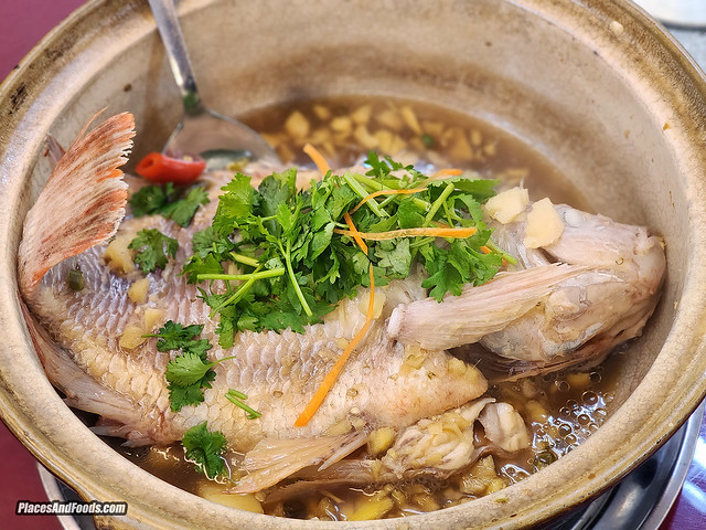 fatt hei len taman tayton claypot fish with yellow wine