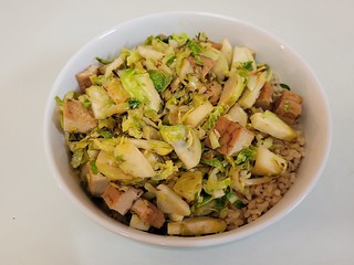 Shredded Brussels Sprouts with Apples and Pecans
