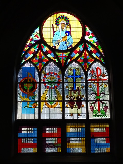 Stained glass at Church of the Nativity of the Blessed Virgin Mary Surabaya 1