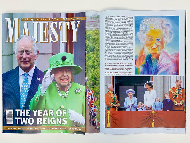 Platinum Jubilee Portrait of Queen Elizabeth by Stephen B. Whatley Published. November 2022.